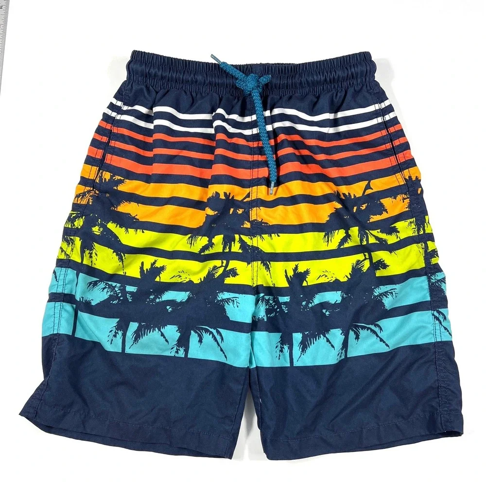 Kailua Surf Boys Swim Trunks Size 14-16 Palm Tree Multi Beach‎ Summer Vacation
